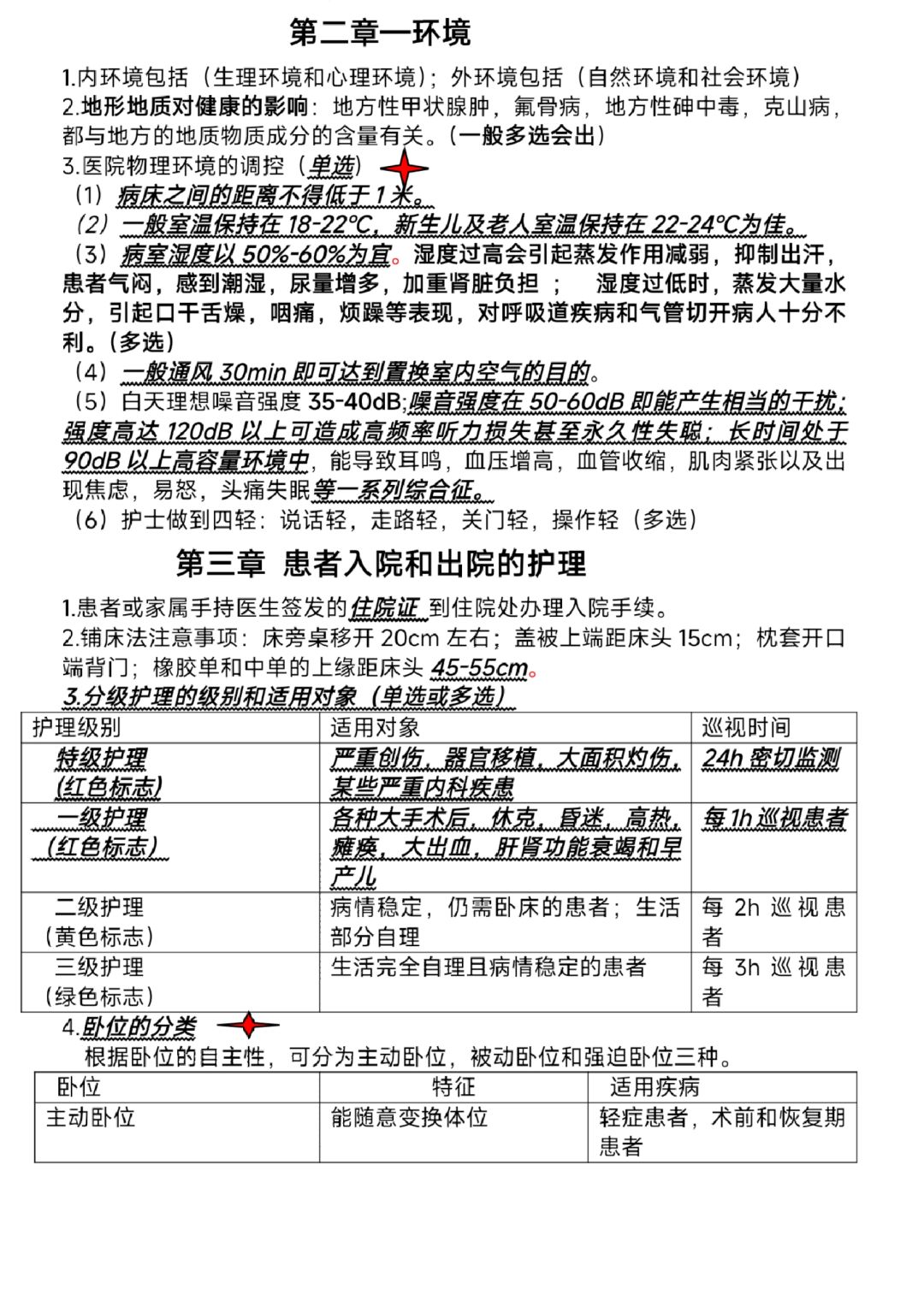 基础护理学知识点18页✍🏻