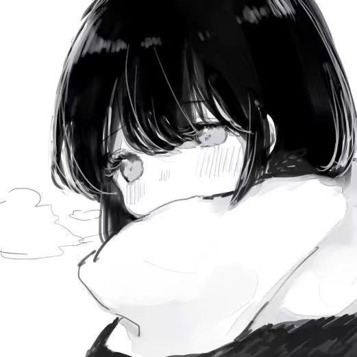 黑白动漫女头无水印头像[超话] ​​​