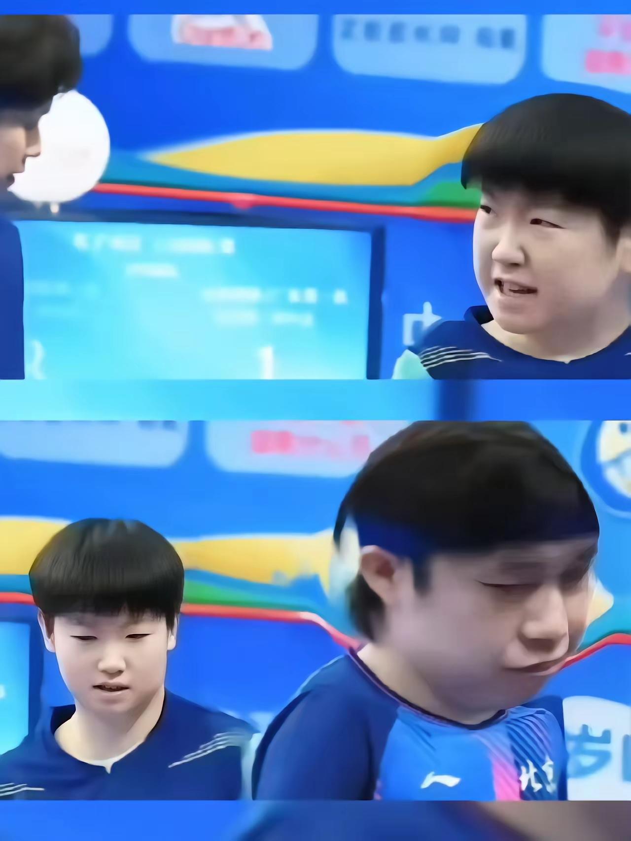 全程莎莎没有一丢丢笑脸

也难怪

拿了铜的能笑得出来吗？

看赛后莎莎对着大头