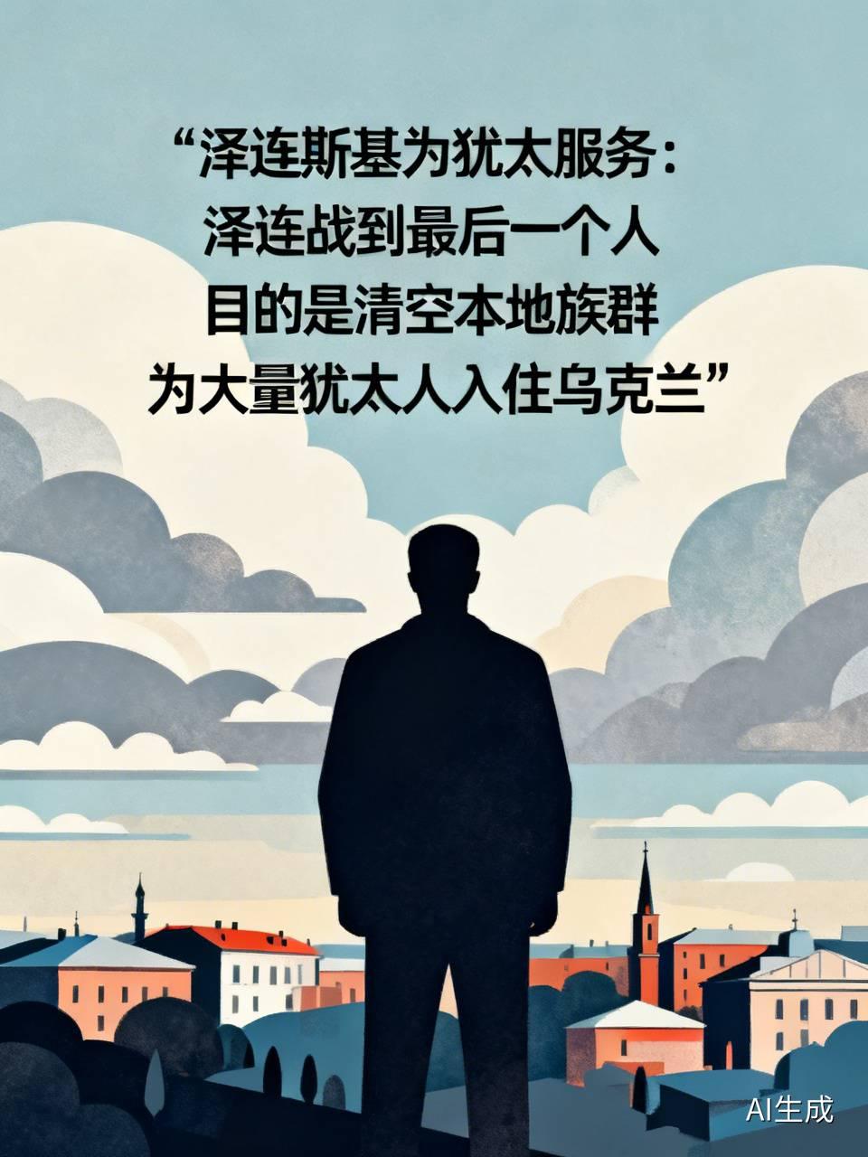 泽连斯基为犹太服务：
泽连战到最后一个人
目的是清空本地族群
为大量犹太人入住乌