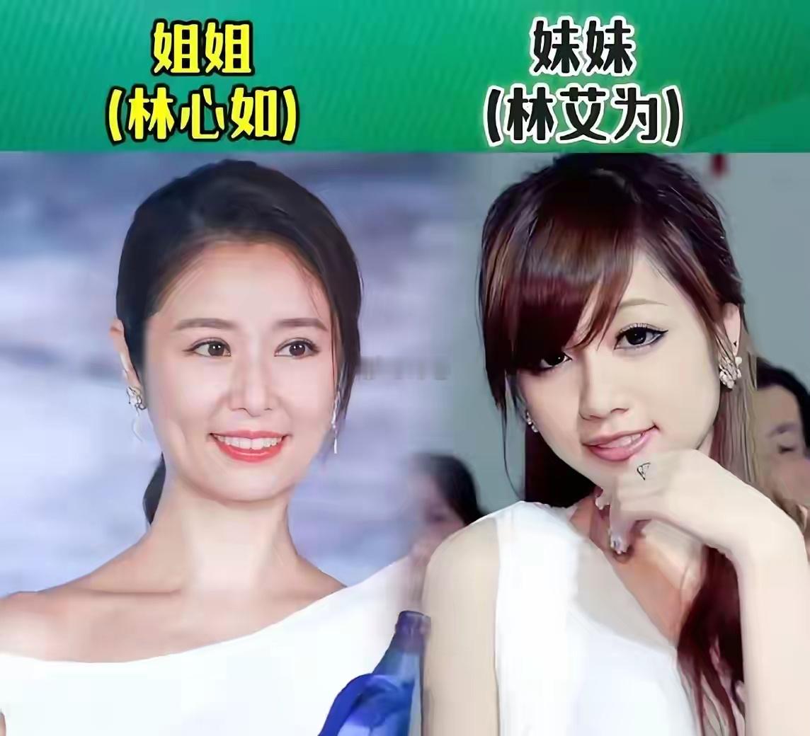 原来林心如还有一个妹妹叫林艾为，两人同父异母，几乎长得一模一样，但是同根不同命啊