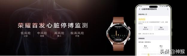 Pro 行业首创心脏停搏监测，四级安全响应守护；自研灵瞳感知系统配合血压健康研究
