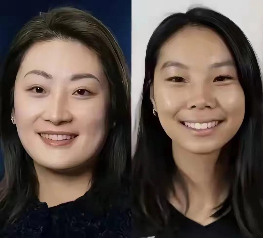 说是姐俩，绝对没人相信。
都说女儿长相随父亲一点都没错。

大小姐宗馥莉跟父亲简