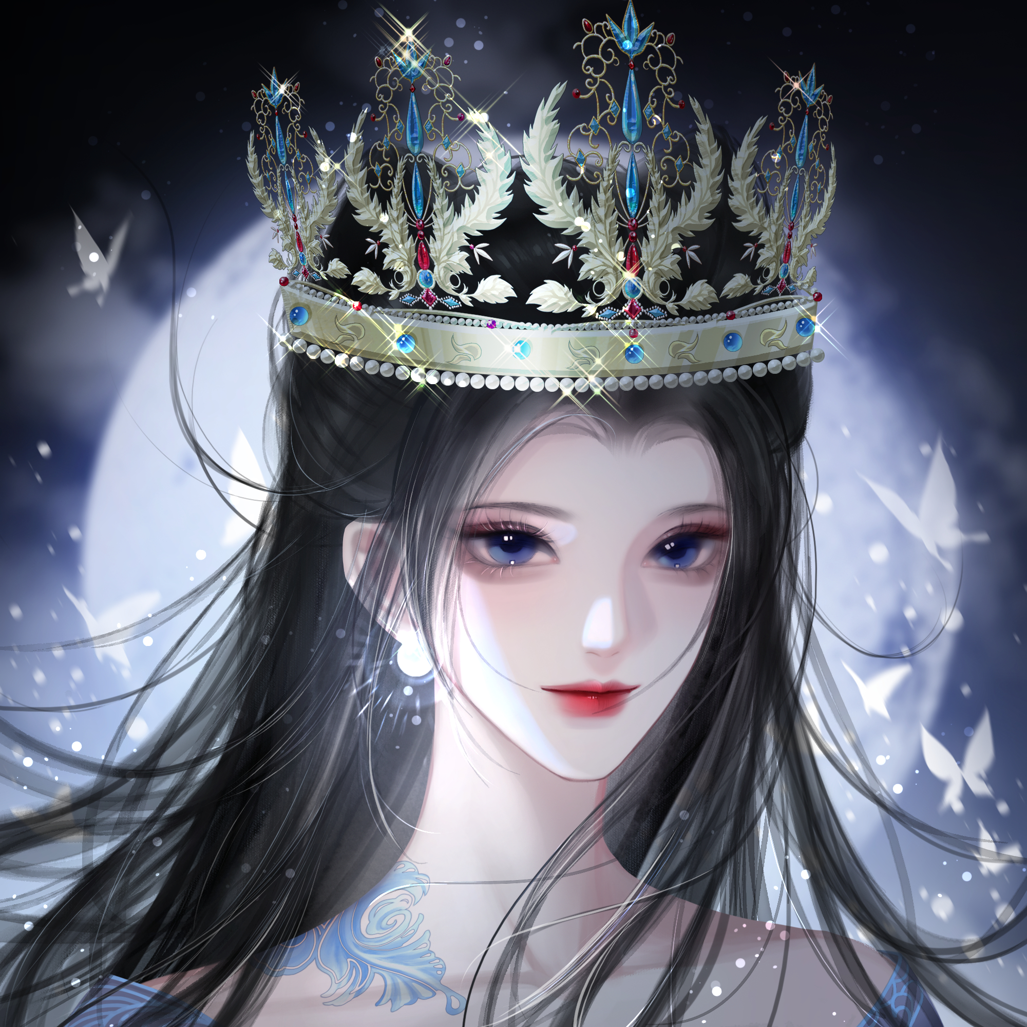 焰灵姬1124生日快乐 天行九歌焰灵姬朱雀焰灵姬红衣轻倚白荷旁，漫引银蝶逐夜光。