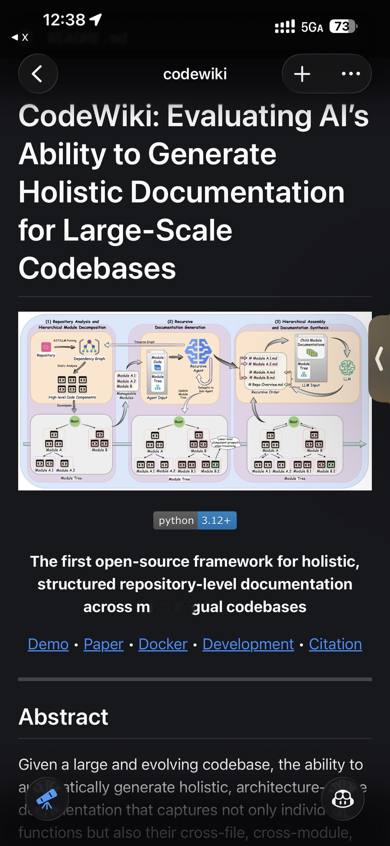 为代码库生成文档和图表

CodeWiki