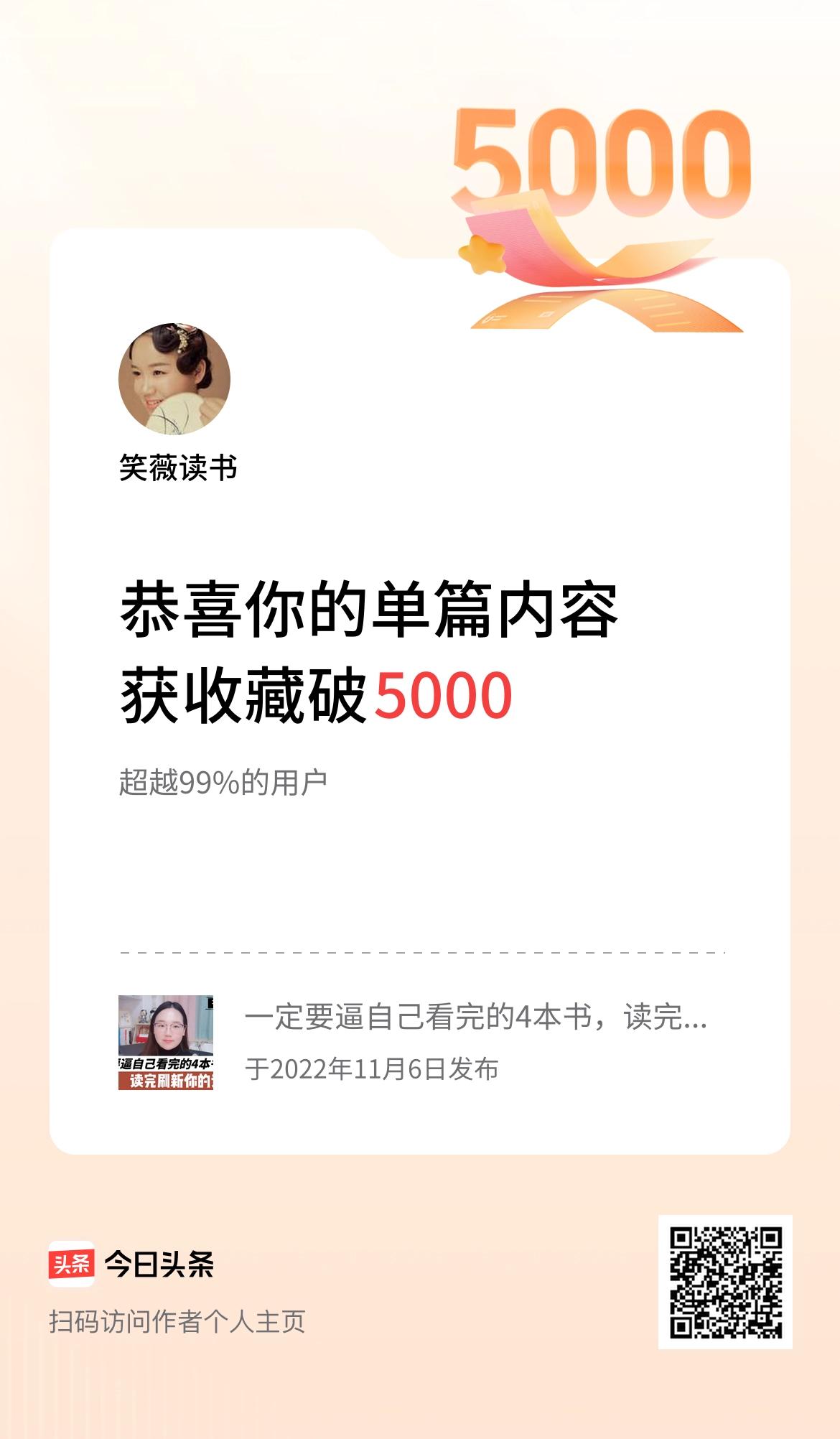 单篇内容获收藏量破5000啦！