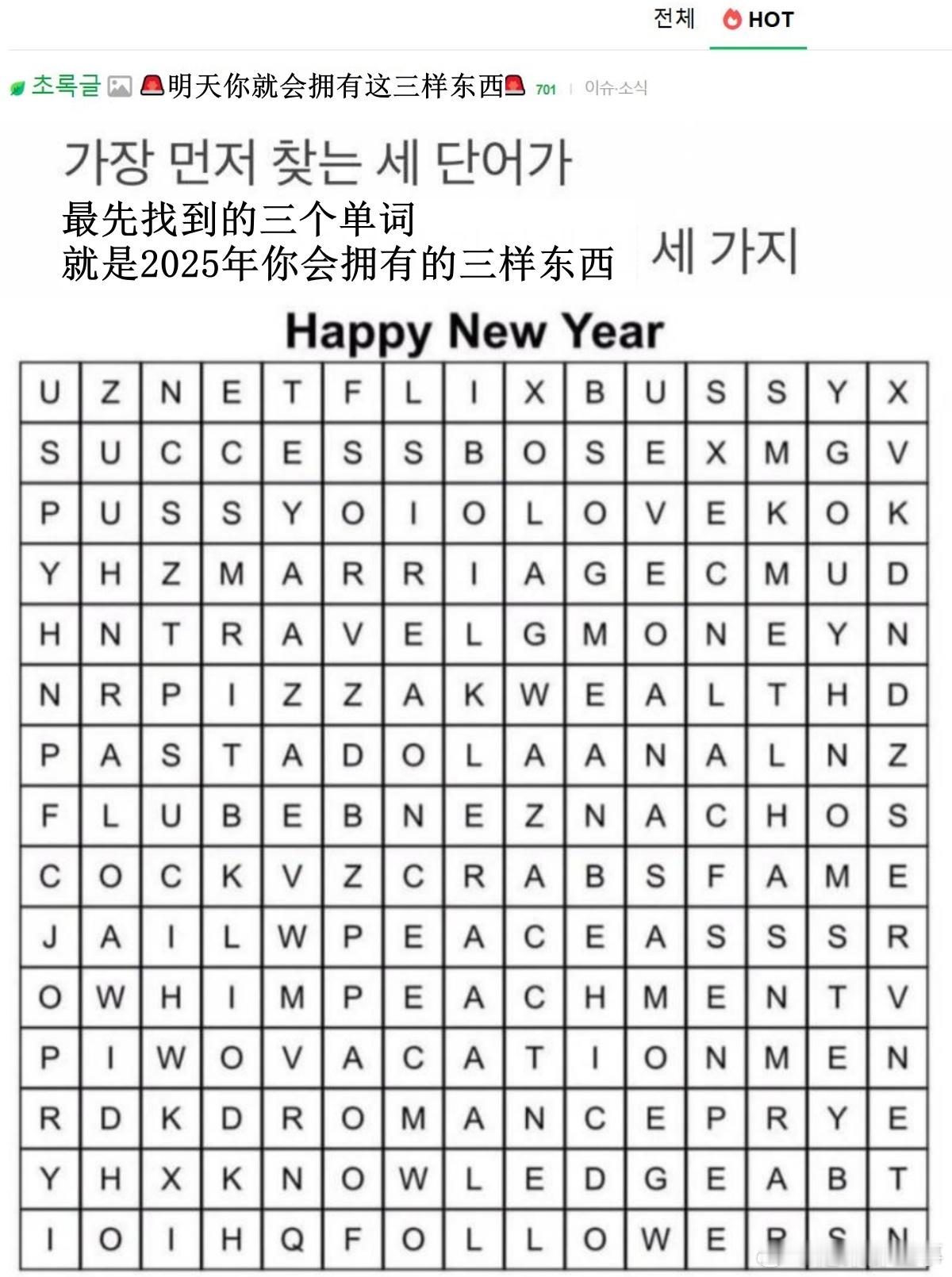 🔥🔥韩网700楼热帖评论翻译🔥🔥最先找到的三个单词就是2025年你会拥有