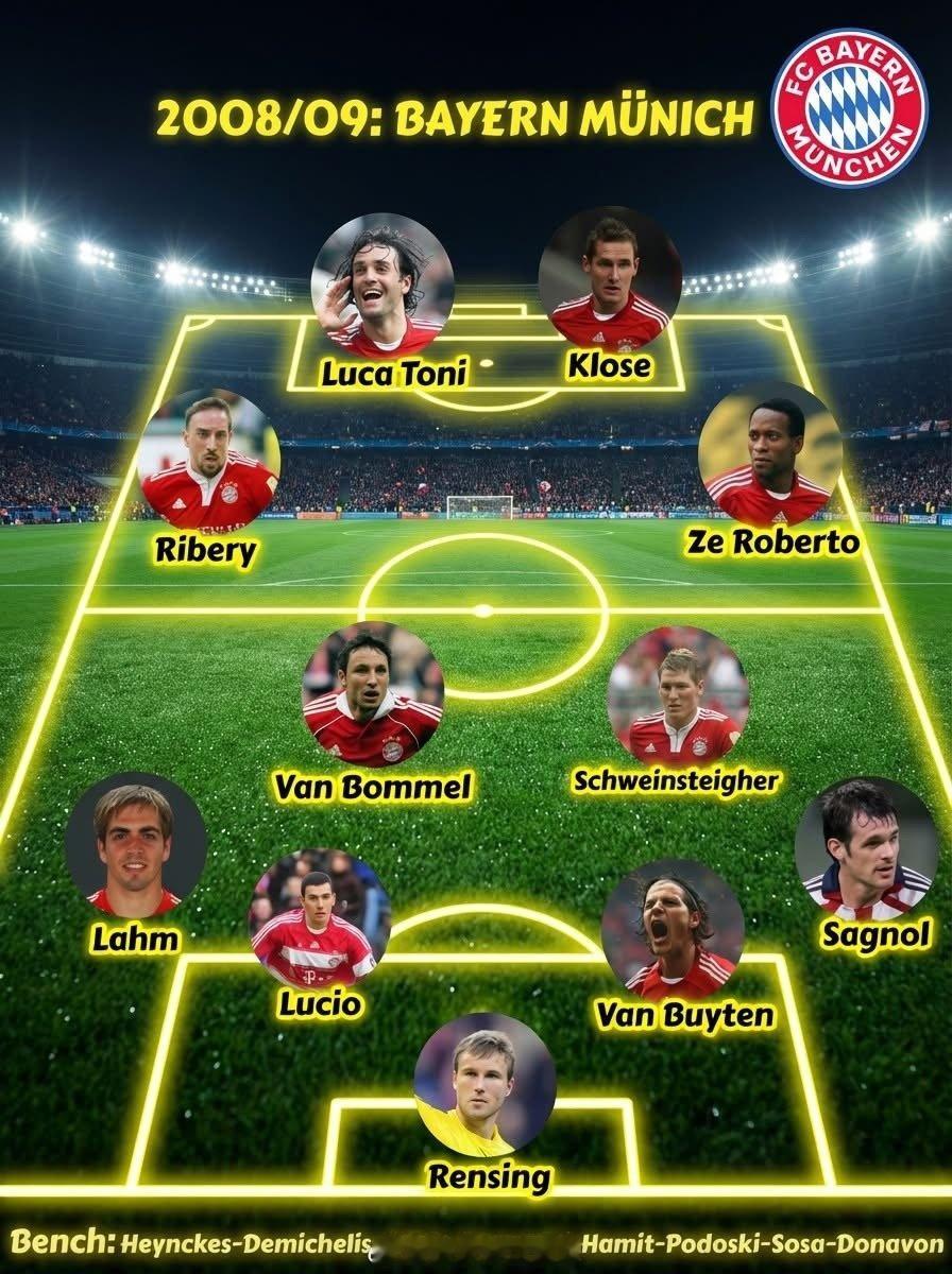 08/09赛季的拜仁慕尼黑  cr：FolkFootball 