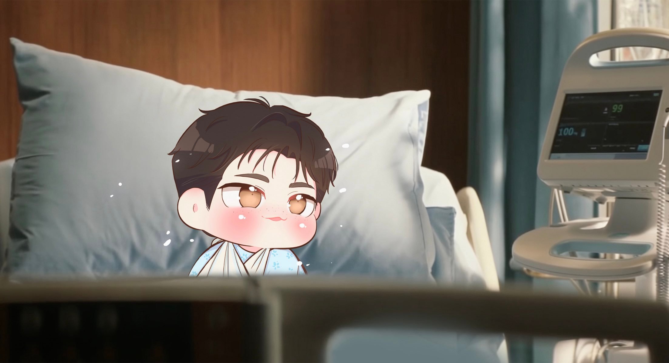 yada太太的新作，横屏壁纸版可爱团子Shane和Ilya©️x：yadathi