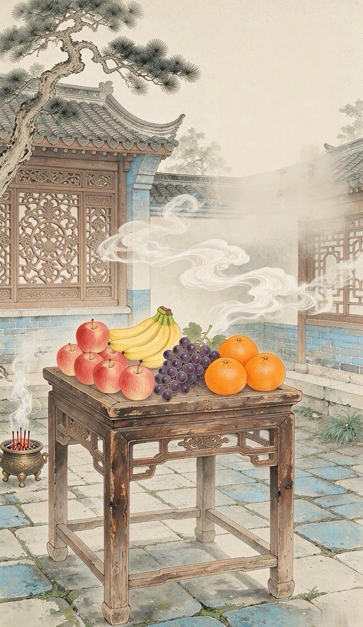 【中元节祭二首】癸卯中元节作，丙午中元节修。（一）摆果高坛祭恩泽，清斋淡酒抚伤坷