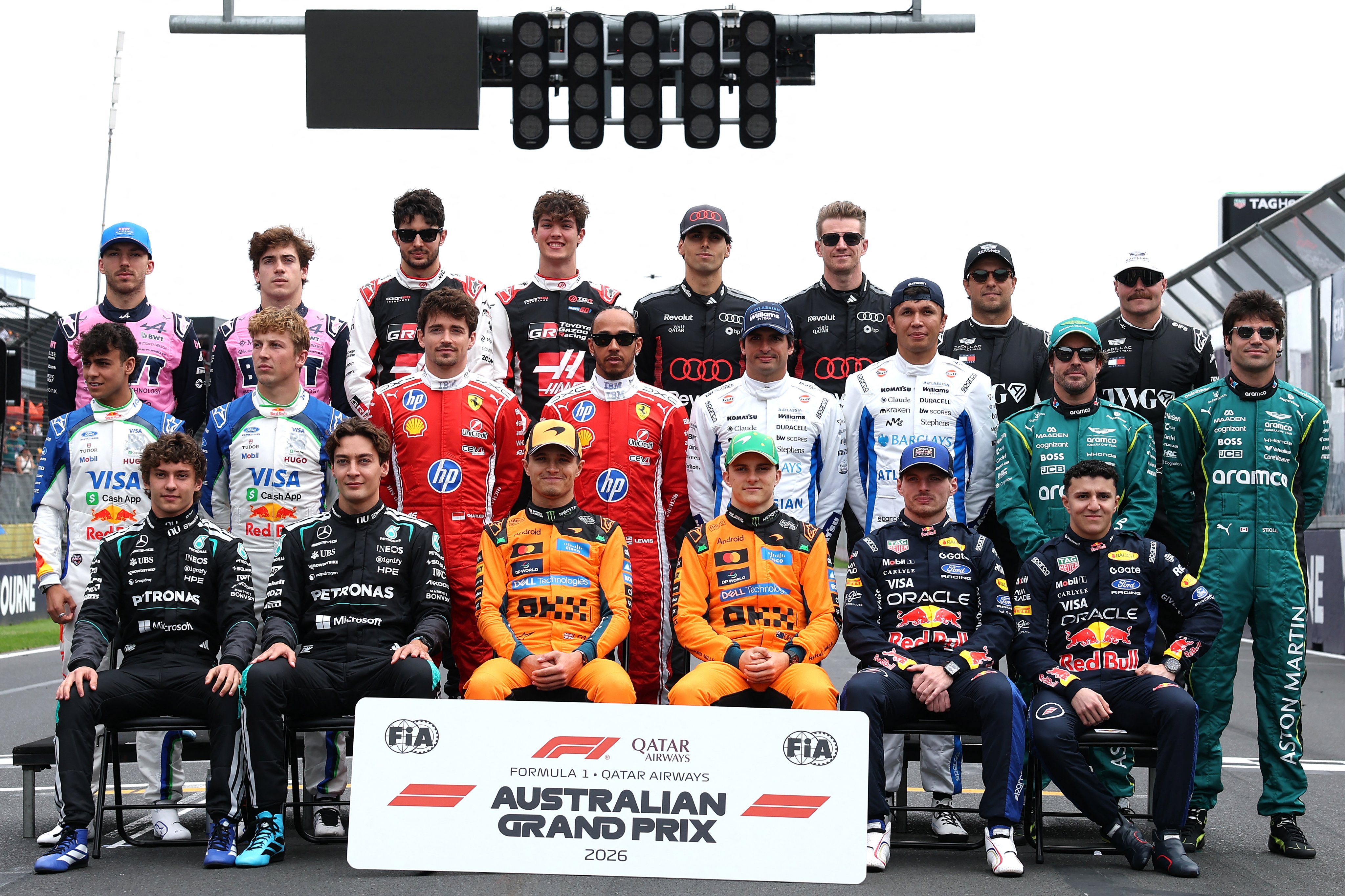 2026赛季F1车手开年大合影📸F12026F1澳大利亚大奖赛