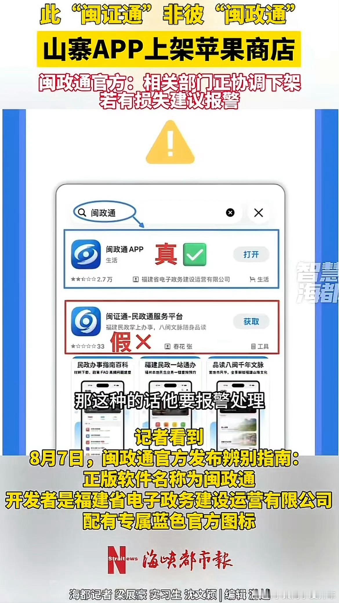 苹果应用商店 假政务APP万万没想到，仿冒政务APP也能混进应用商店。不能光靠平