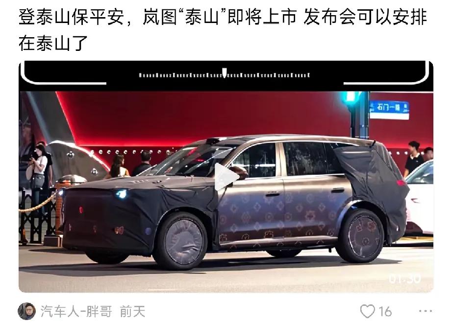有人建议岚图泰山在泰山发布，泰山是五岳之首，具备官方地位和民众平安愿景的地位，同
