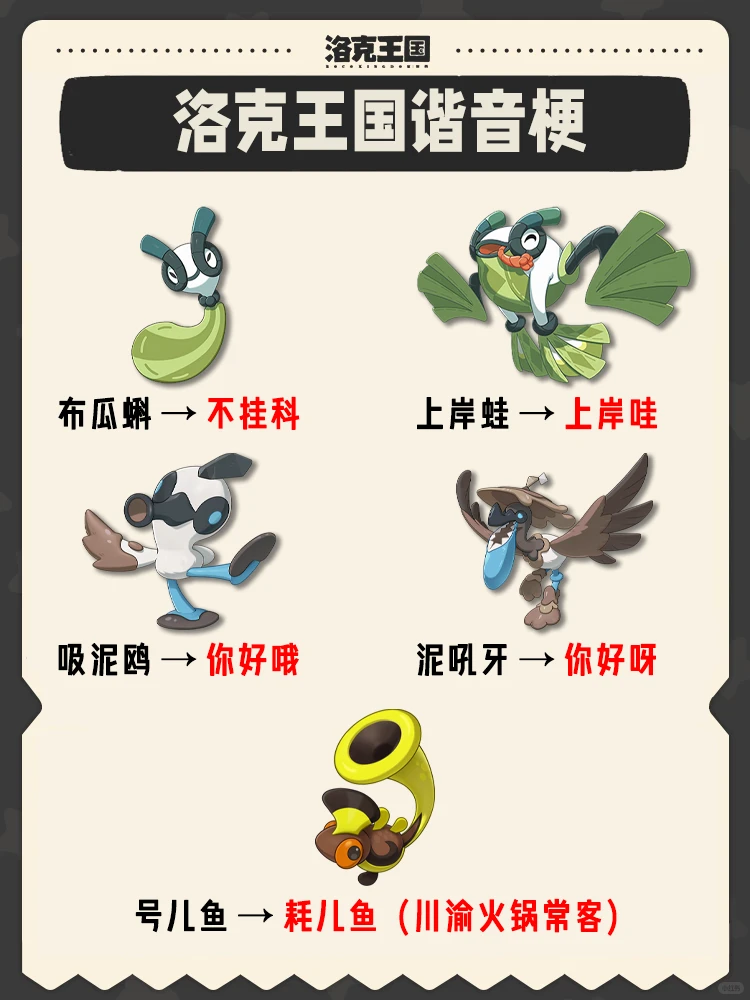 洛克王国世界那些不为人知的谐音梗
