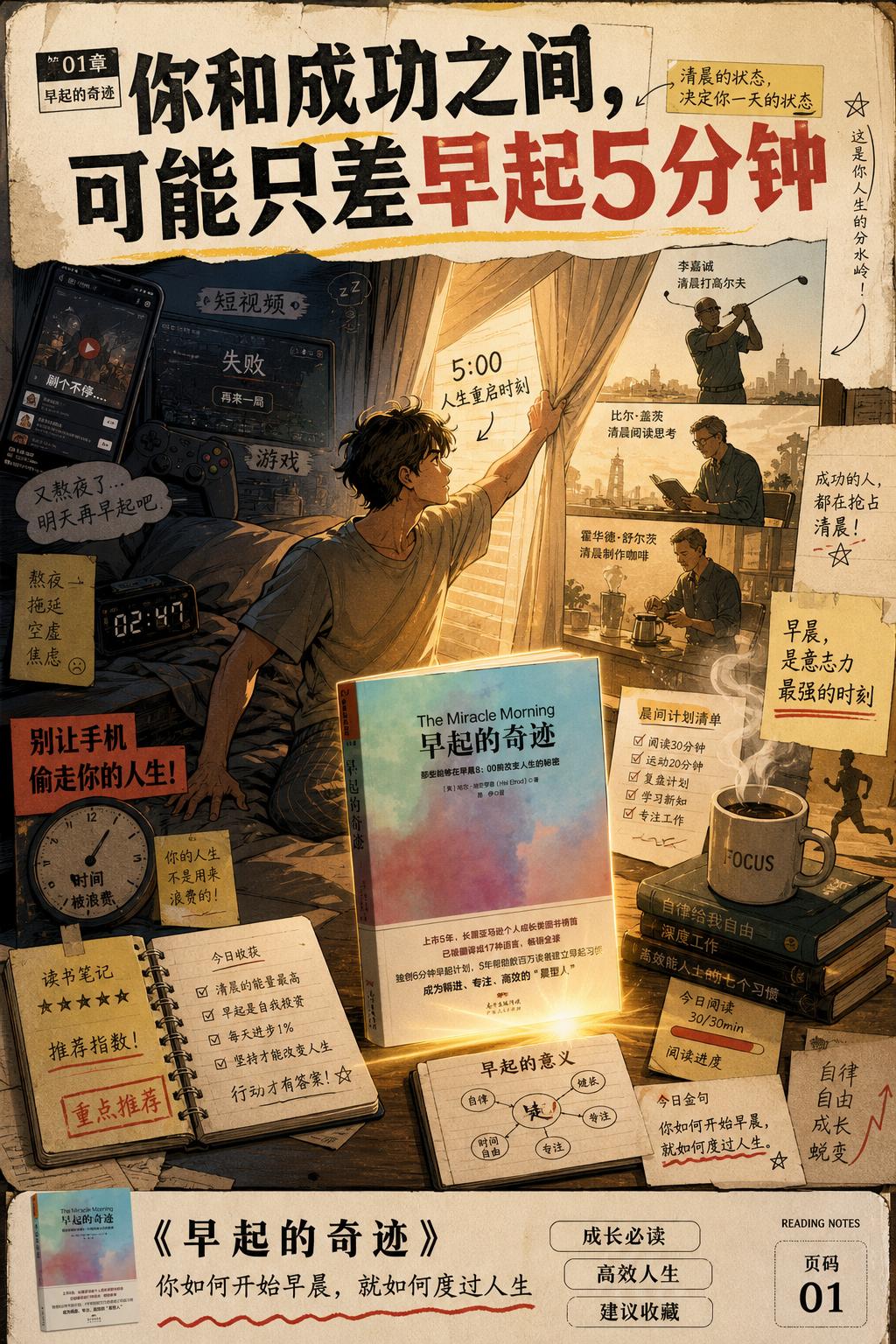 你和成功中间可能只差早起五分钟。