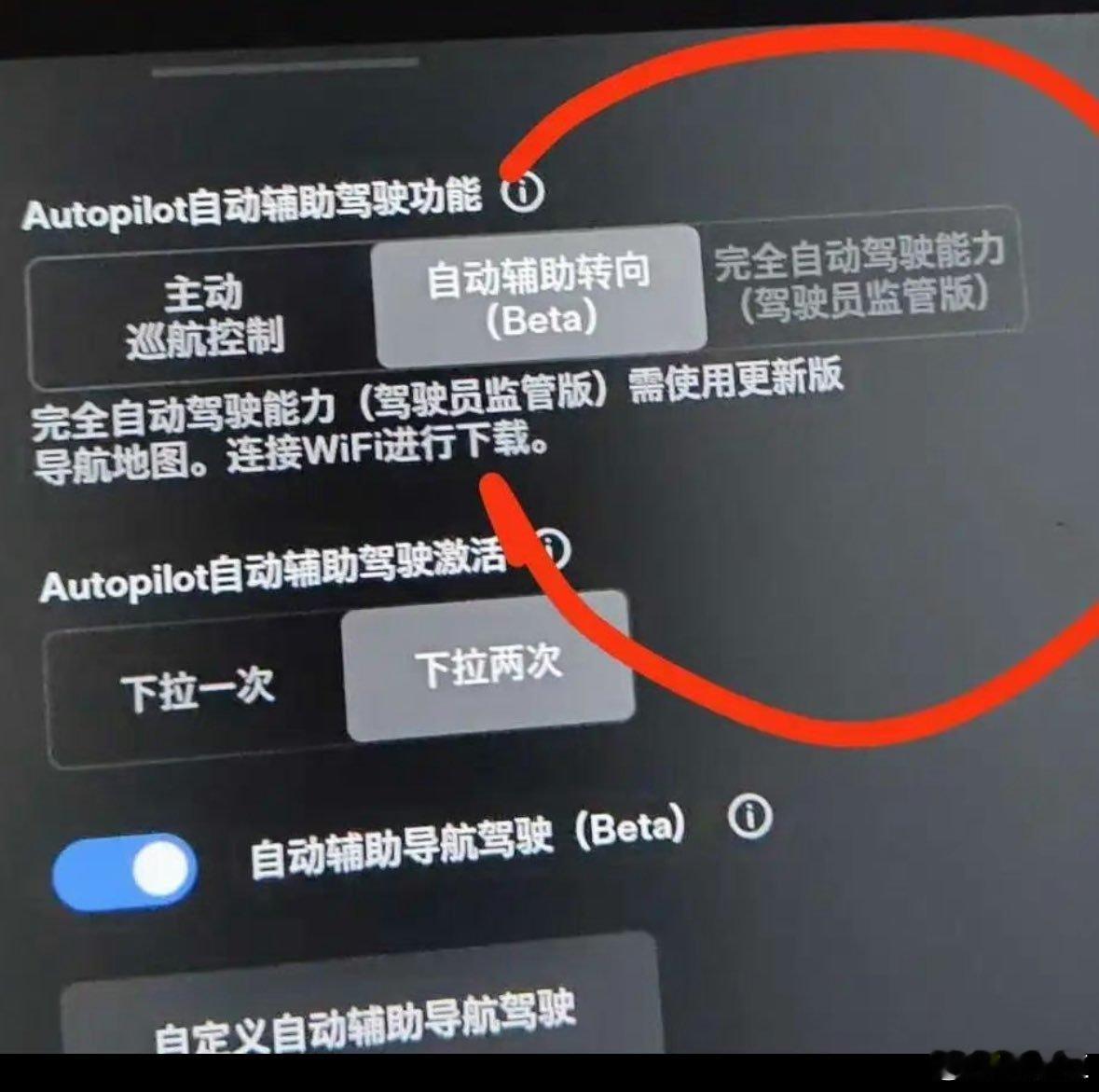 疑似特斯拉FSD中国版本设置界面流出 ​​​