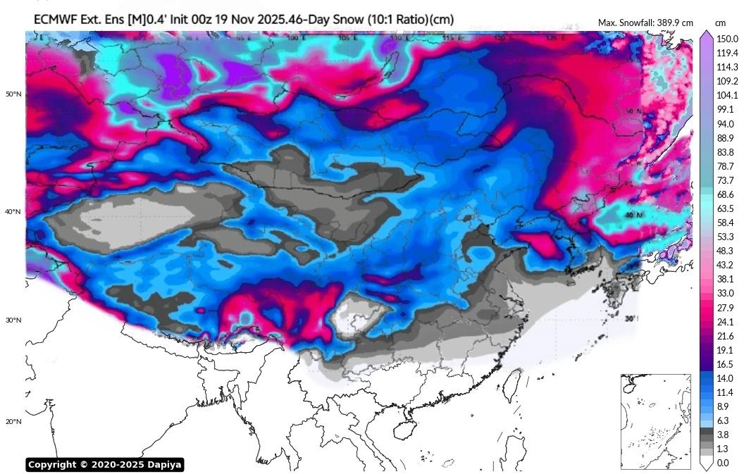 12月至1月降雪展望，南北方都将迎来降雪
12月至1月，除了北方地区有降雪外南方