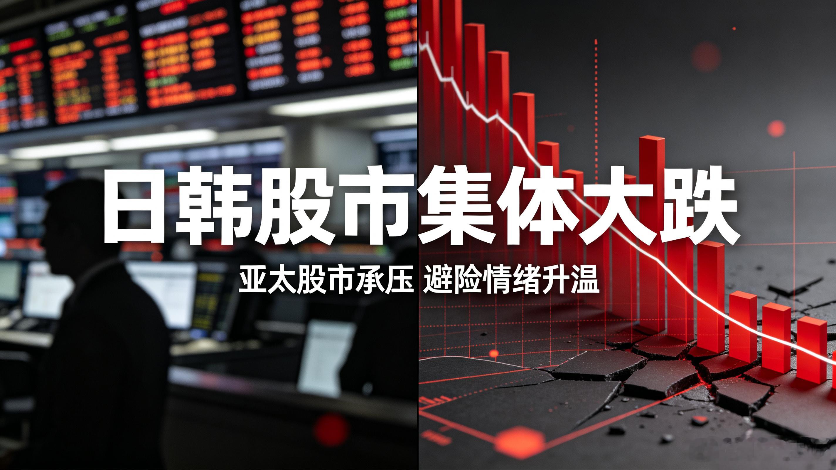 日韩股市集体大跌今天日韩股市开盘集体跳水，韩国KOSPI指数暴跌7%再次触发SI