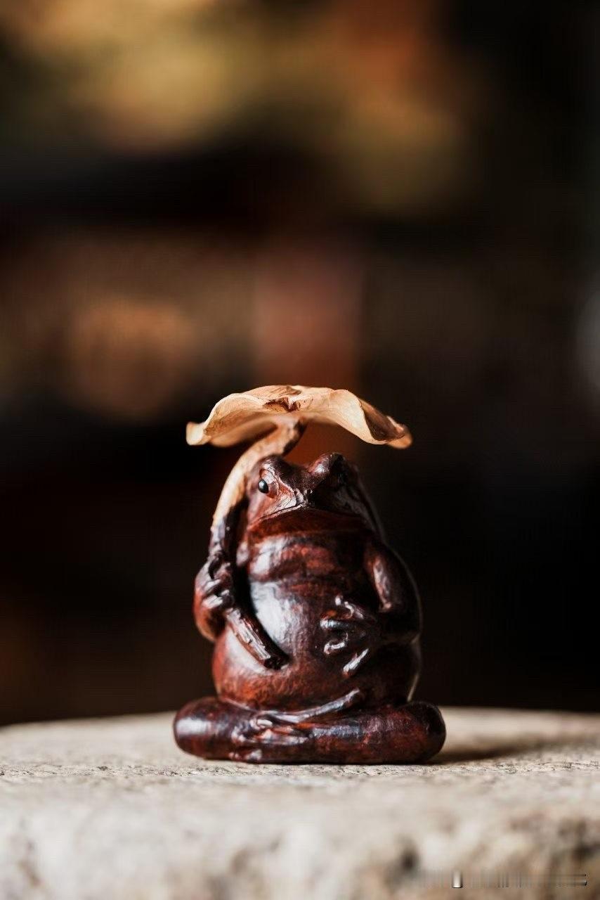 小叶紫檀｜听雨

有些安静，不需要刻意。

紫檀的沉色，像一场未落的夜，
一只小