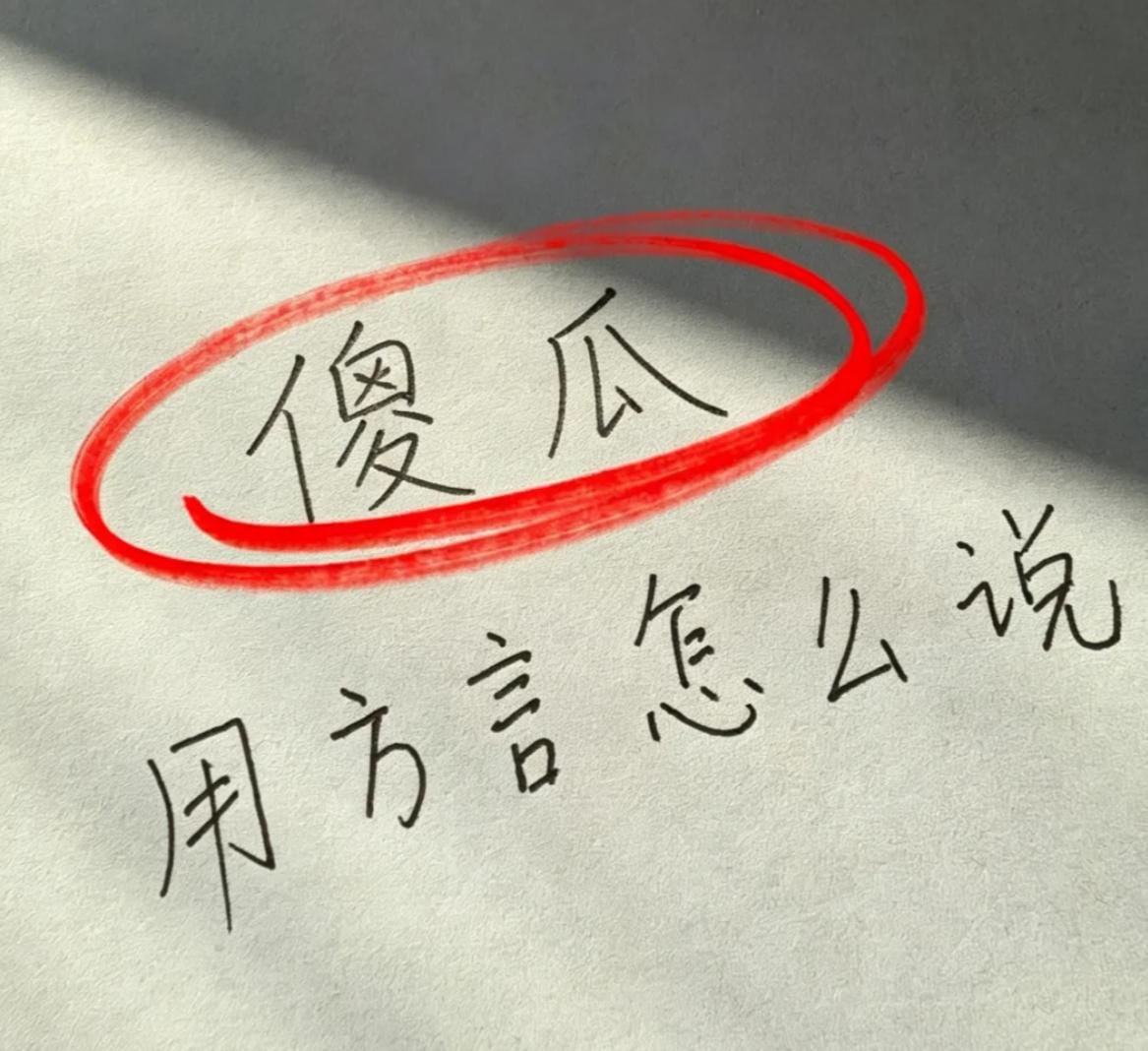 【傻瓜】用你们那边的方言/土话是怎么说的？