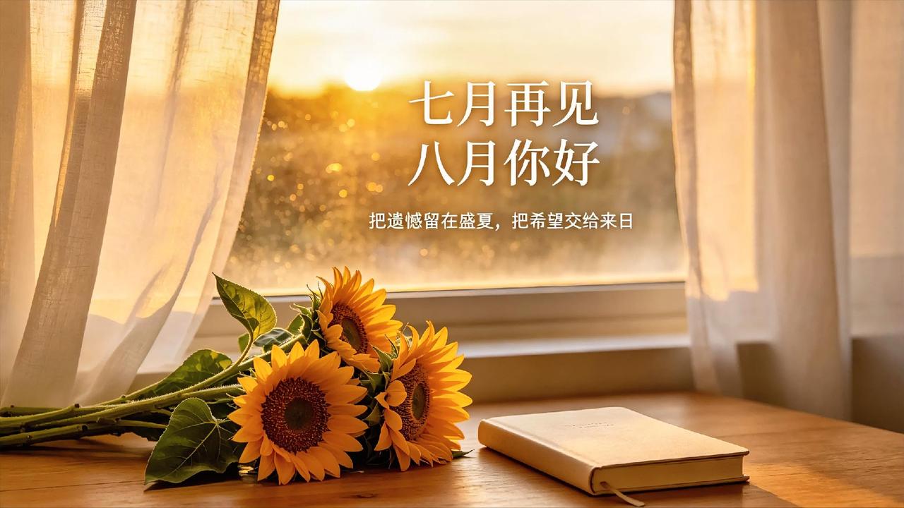 七月悄然而逝，八月欣然来临。盛夏的炽热仍未褪去，愿此后诸事皆如晴空般顺遂。
早安