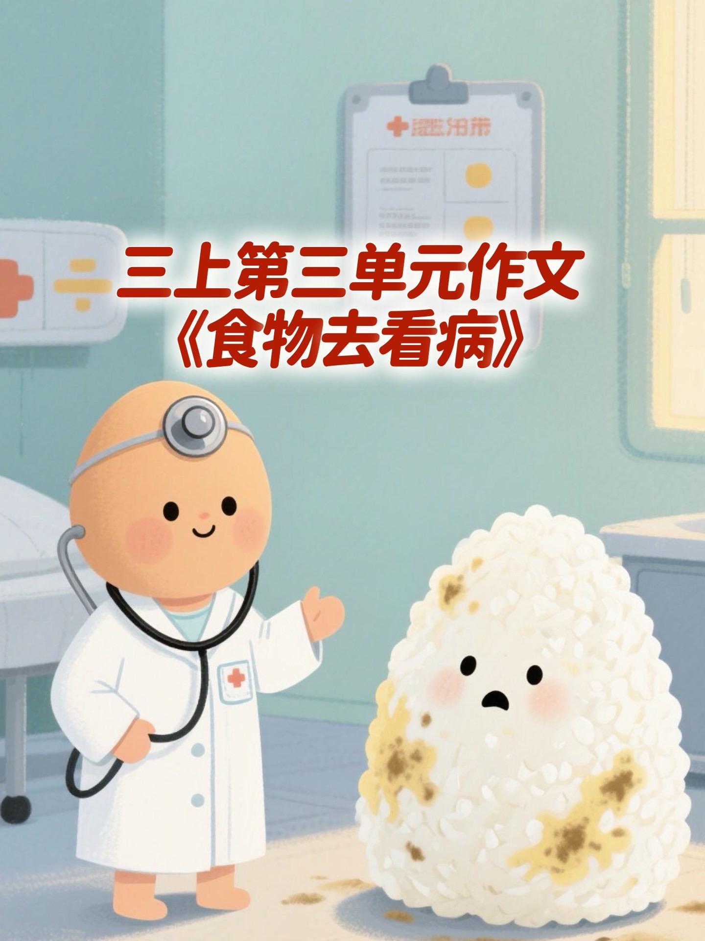 《食物去看病》 同步优秀范文。家长必读，小学三年级上册第三单元习作《我...