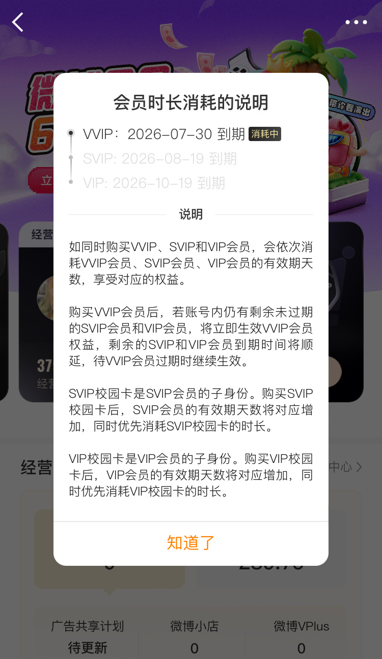 不是？为啥每个人的vvip到期不一样