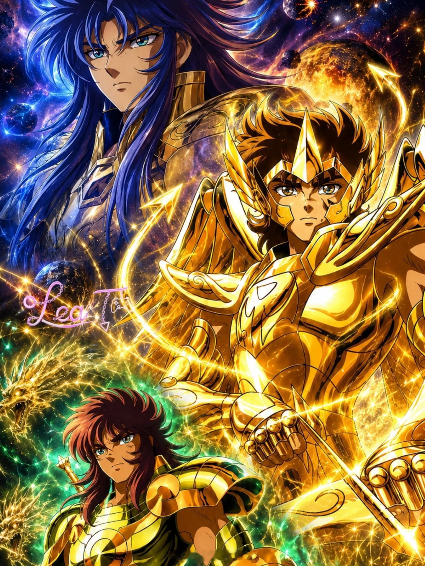 圣斗士星矢 十二黄金&十青铜联合壁纸by：leaturtlek 