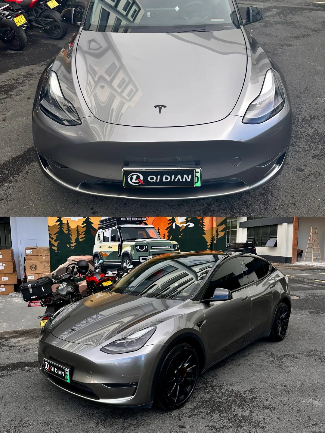 特斯拉MODELY 液态金属银 东莞地区贴膜