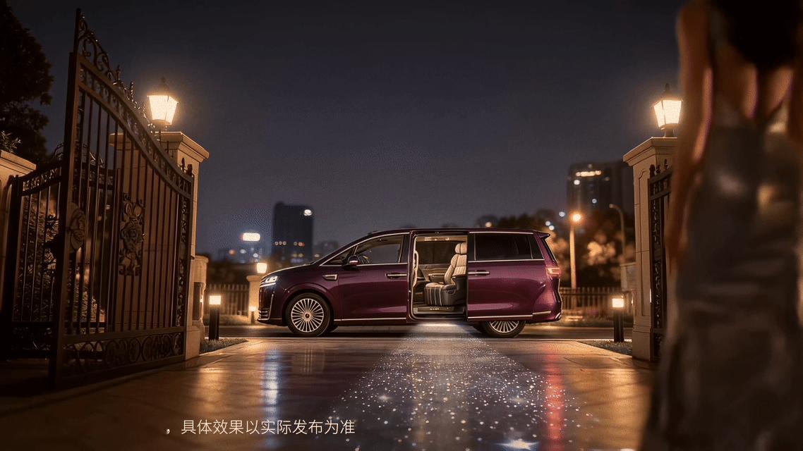 曝智界V9搭载互动迎宾光毯，智界把光玩出花了我去。上车像走红毯是什么体验