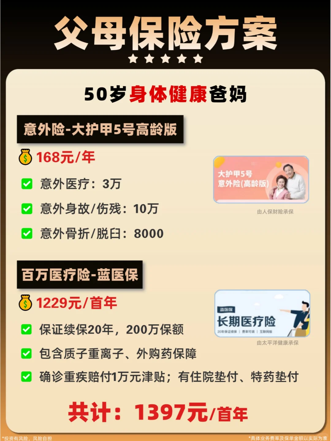 50-80岁父母医疗险怎么选❓照着买就对了❗