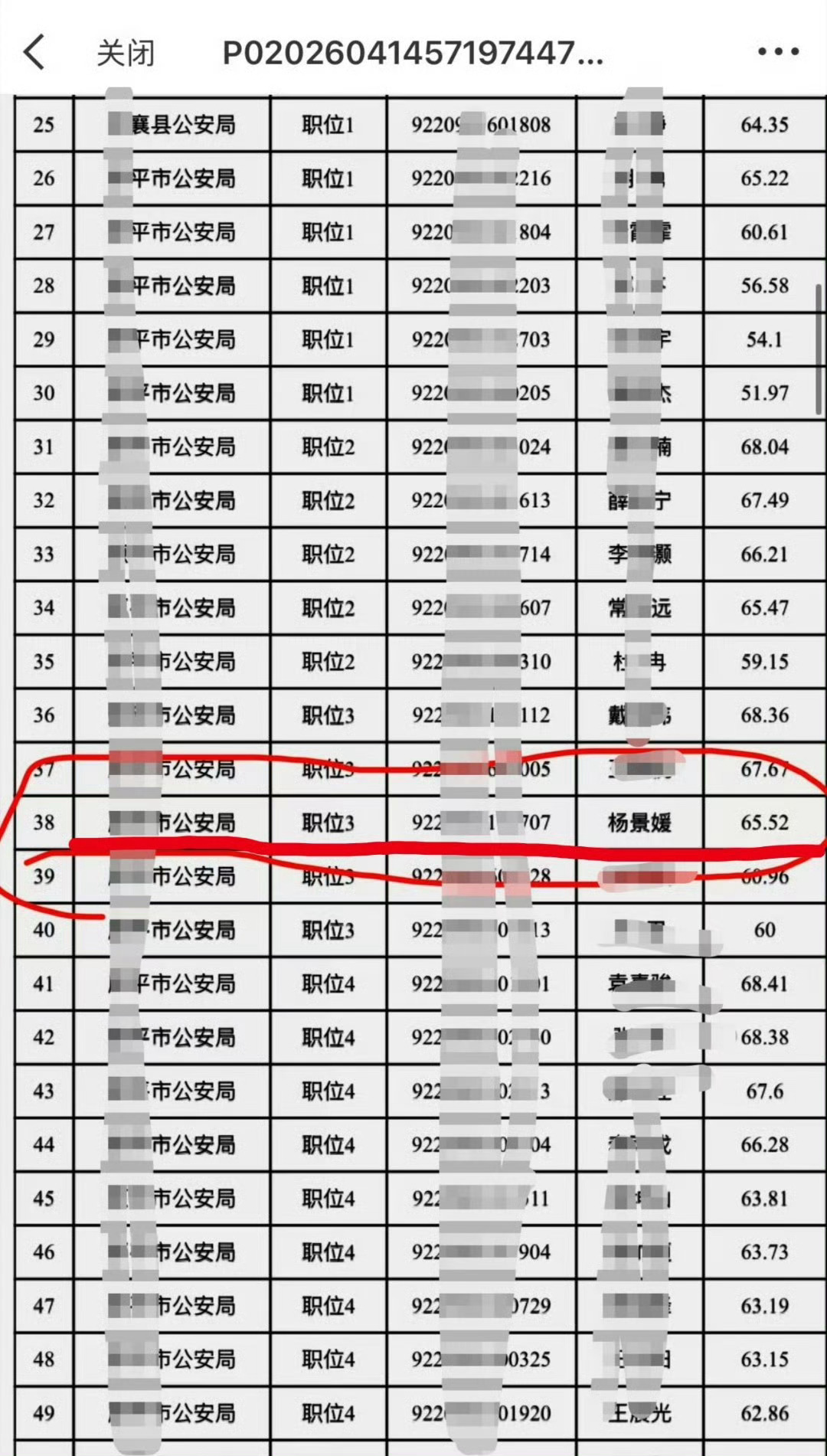 之前网传的一份公务人员录取名单，“杨景媛”的名字在列，有网友质疑是不是之前武汉大