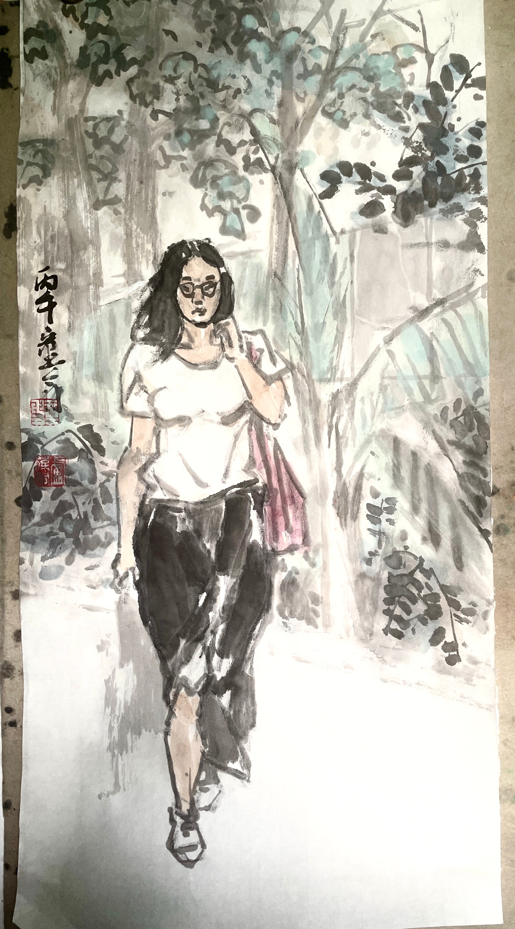 卢氏水墨  家在花园中 