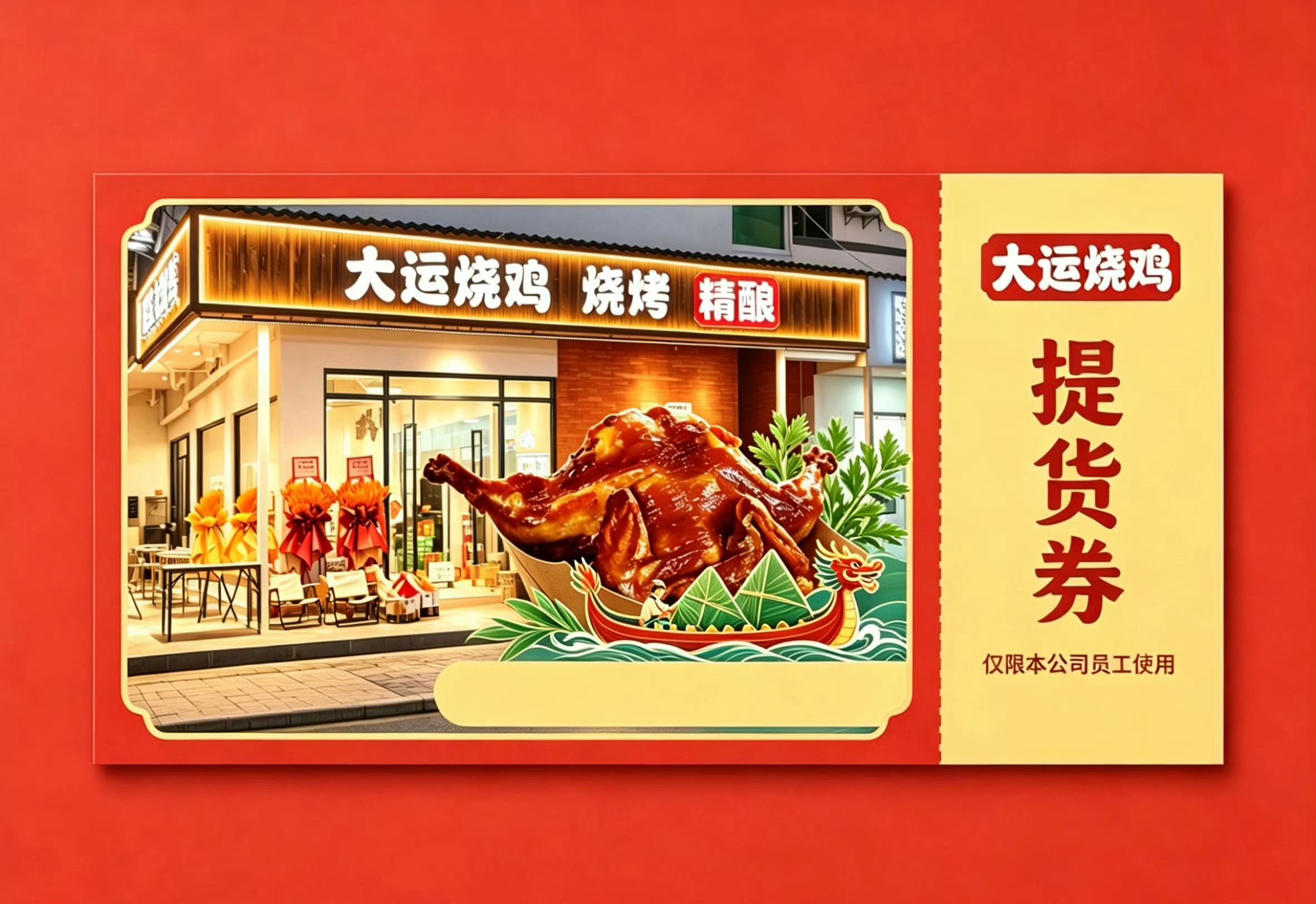 公司的端午节礼物准备好了：1只大运烧鸡 深圳·深圳市趣评测科技有限公司