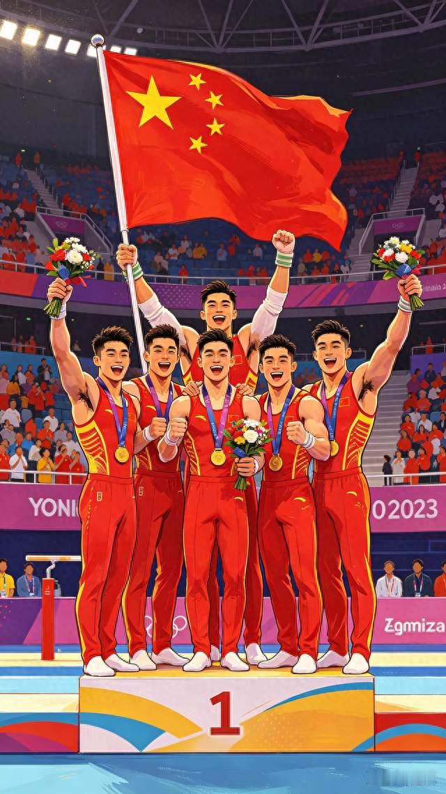 亚运会体操男团三连冠。中日巅峰对决，中国小伙顶住压力摘金。