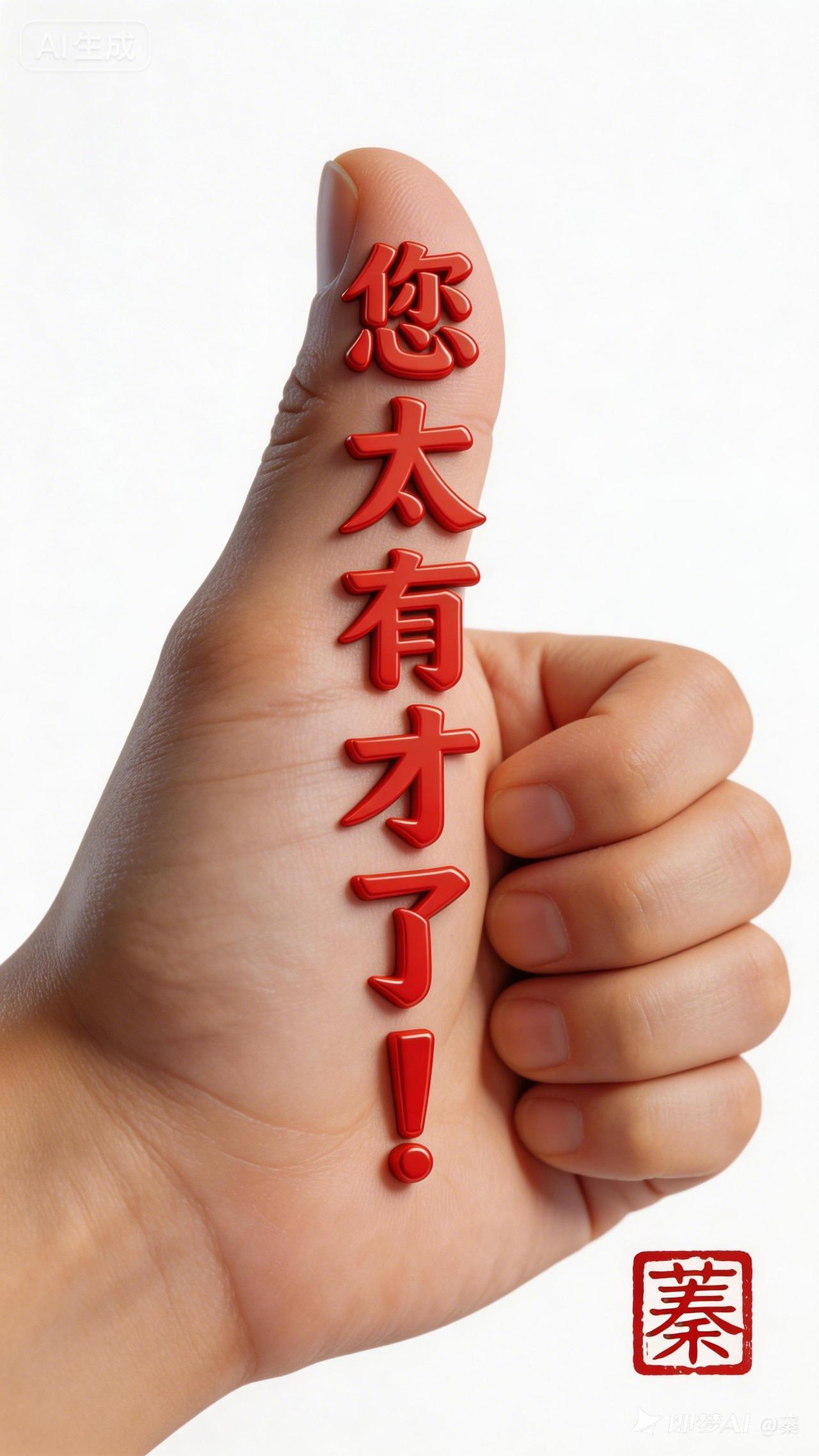 大拇指竖起，赞你最有才！