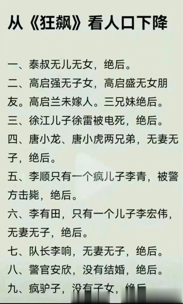 从《狂飙》看人口下降…[疑问][费解][晕] ​​​