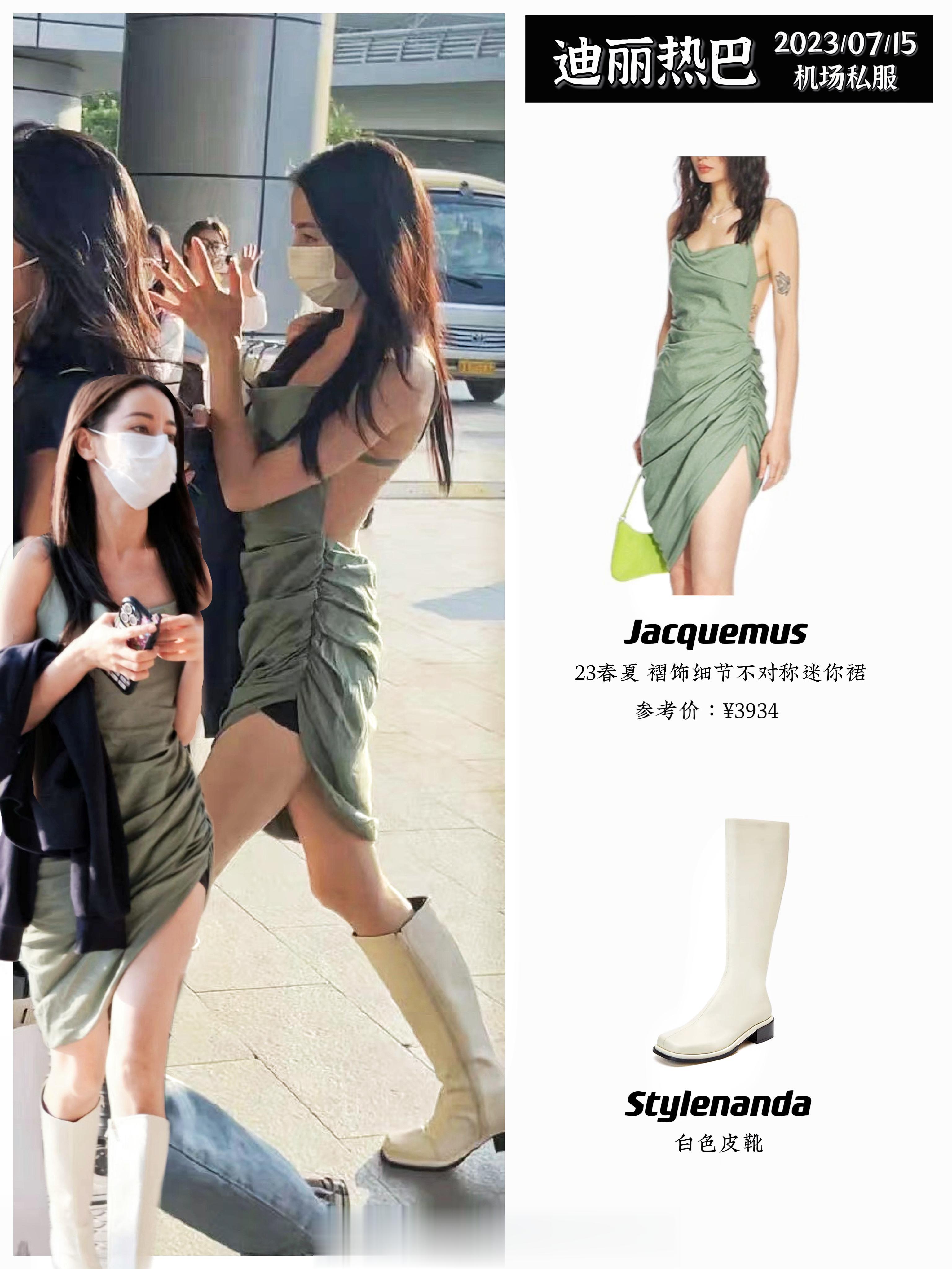 迪丽热巴本周行程满满，也贡献了多套夏日机场私服，风格也很不同——有连衣裙、牛仔套