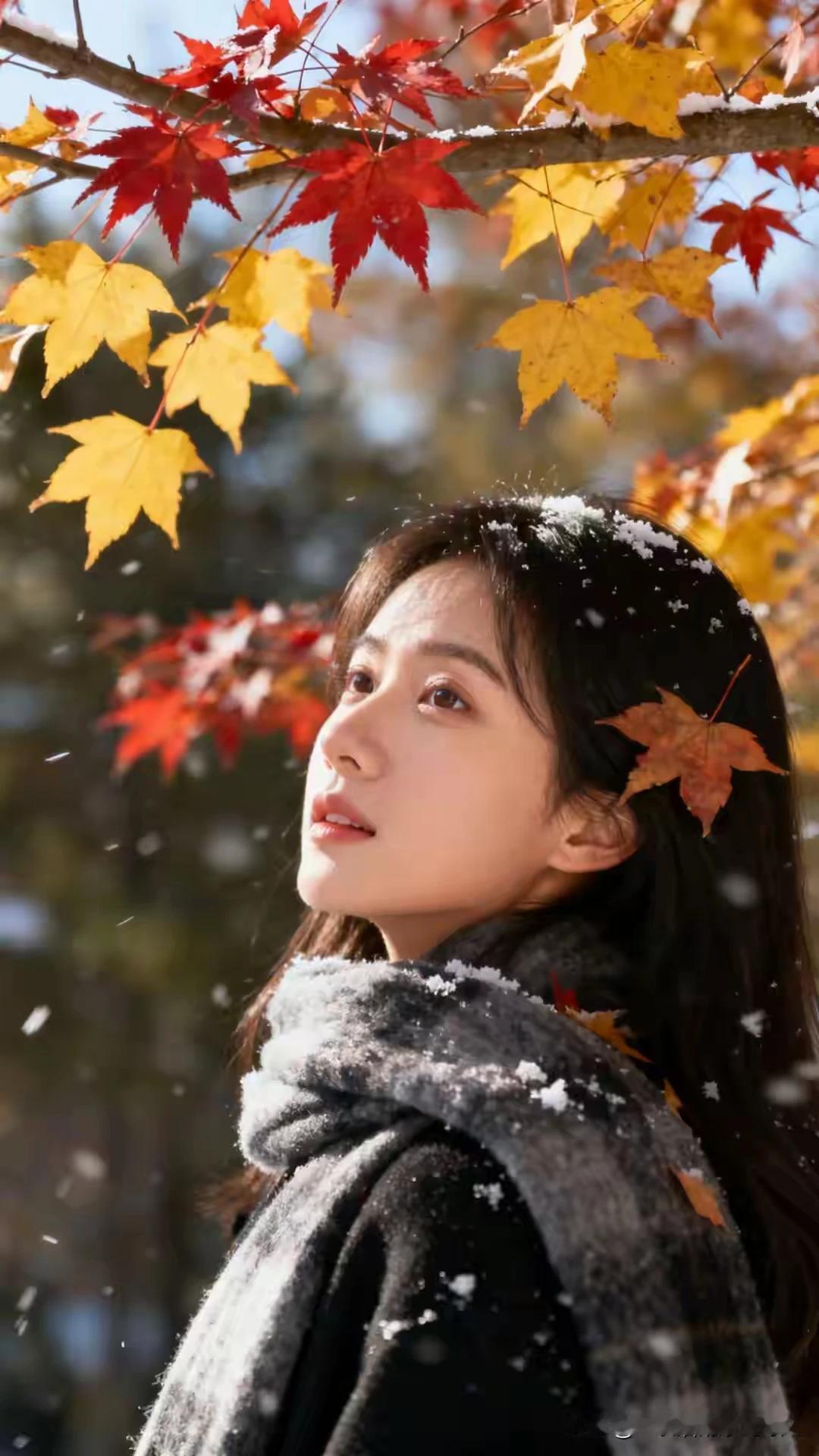 人间最美是金秋，
层林尽染江碧透。