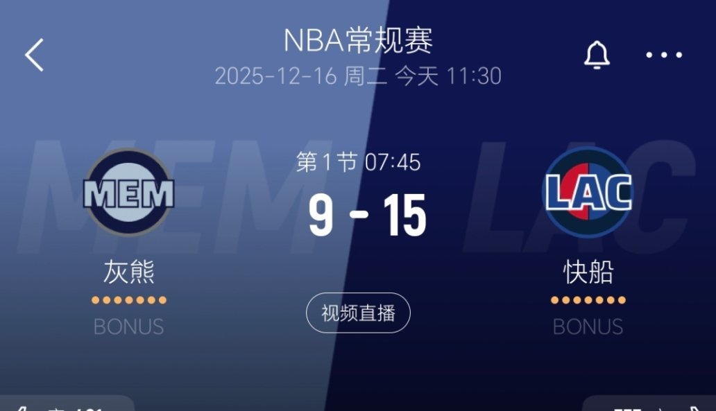 开局15-9灰熊！感觉如何？快船vs灰熊