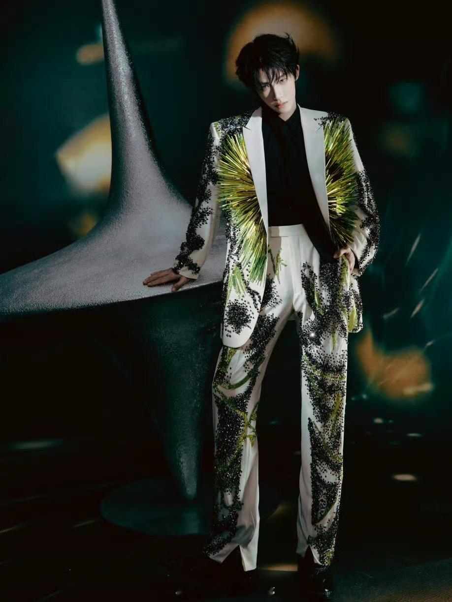 刘宇微博之夜 这套造型太大胆了，一般人真驾驭不了这套闪耀的造型，可是刘宇可以