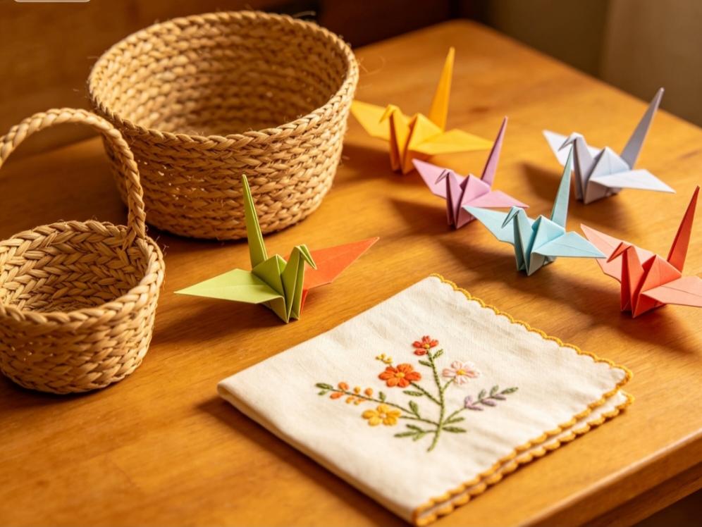 一起做手工你们也有做手工的习惯吗？这是小孩做的千纸鹤，我是做不来，你们会做吗？