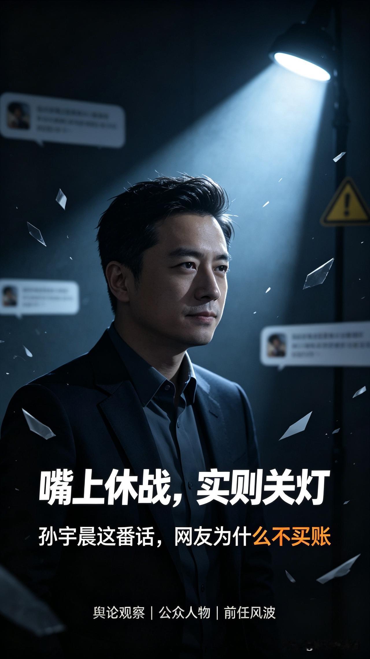 嘴上说“休战”实则要“关灯”，孙宇晨这番操作，网友看得明明白白
 
明明想要结束