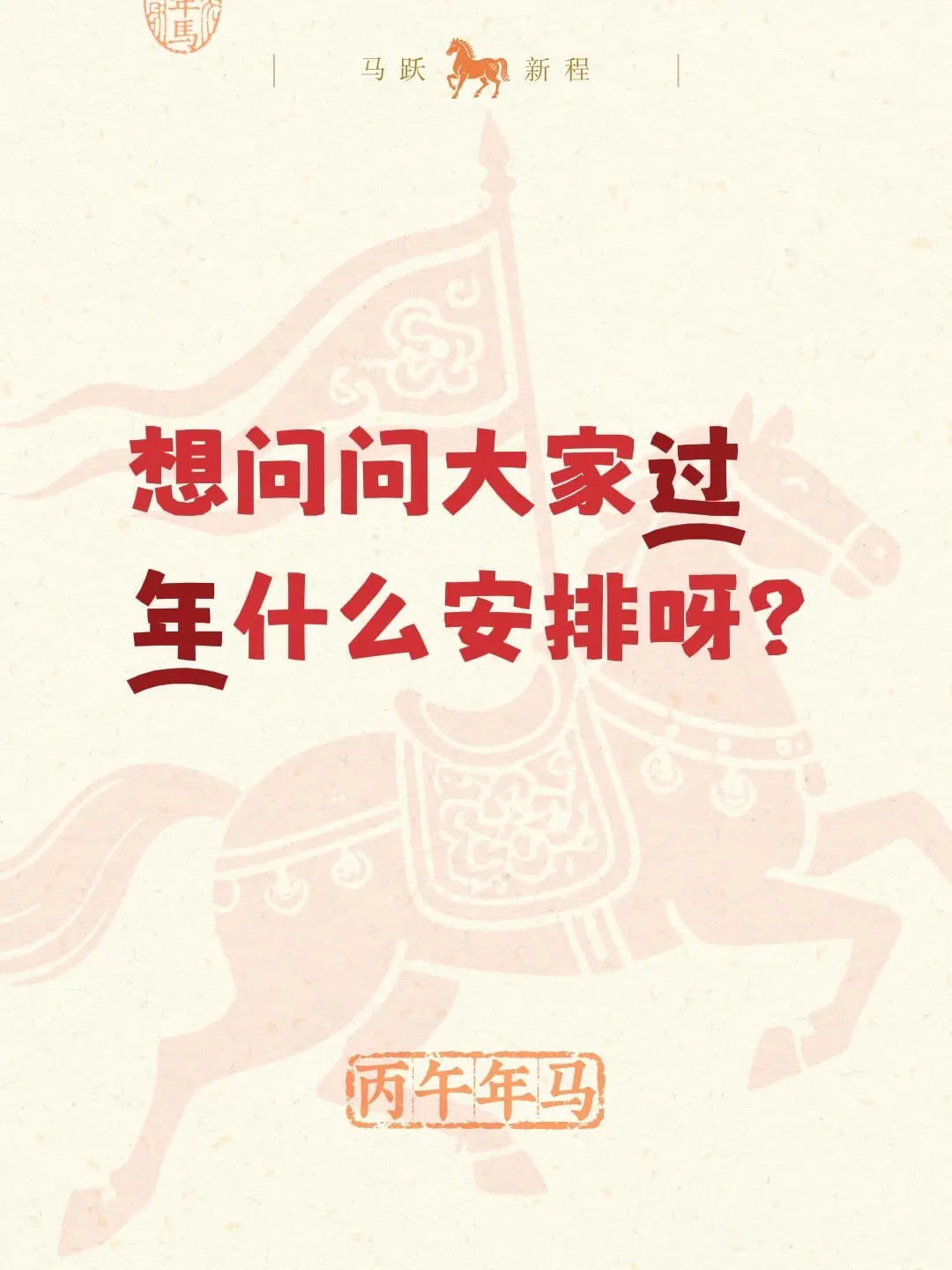 想问问大家过年什么安排呀？