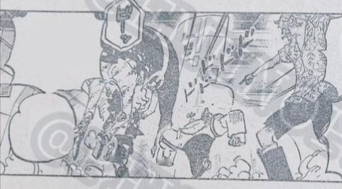 #海贼王1105话漫画# 黄猿到底要怎样？[思考]切断了逃生通道！大熊波妮坠落…