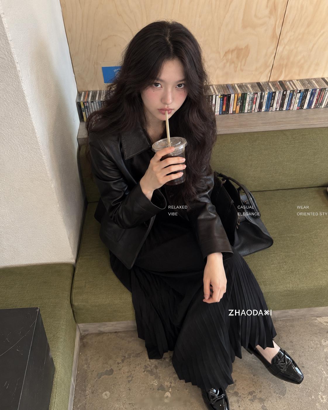 欢迎来到皮衣的世界🕶️甜酷女孩的秋天 从这曜石黑开始！进口羊皮+经典精干版 甜