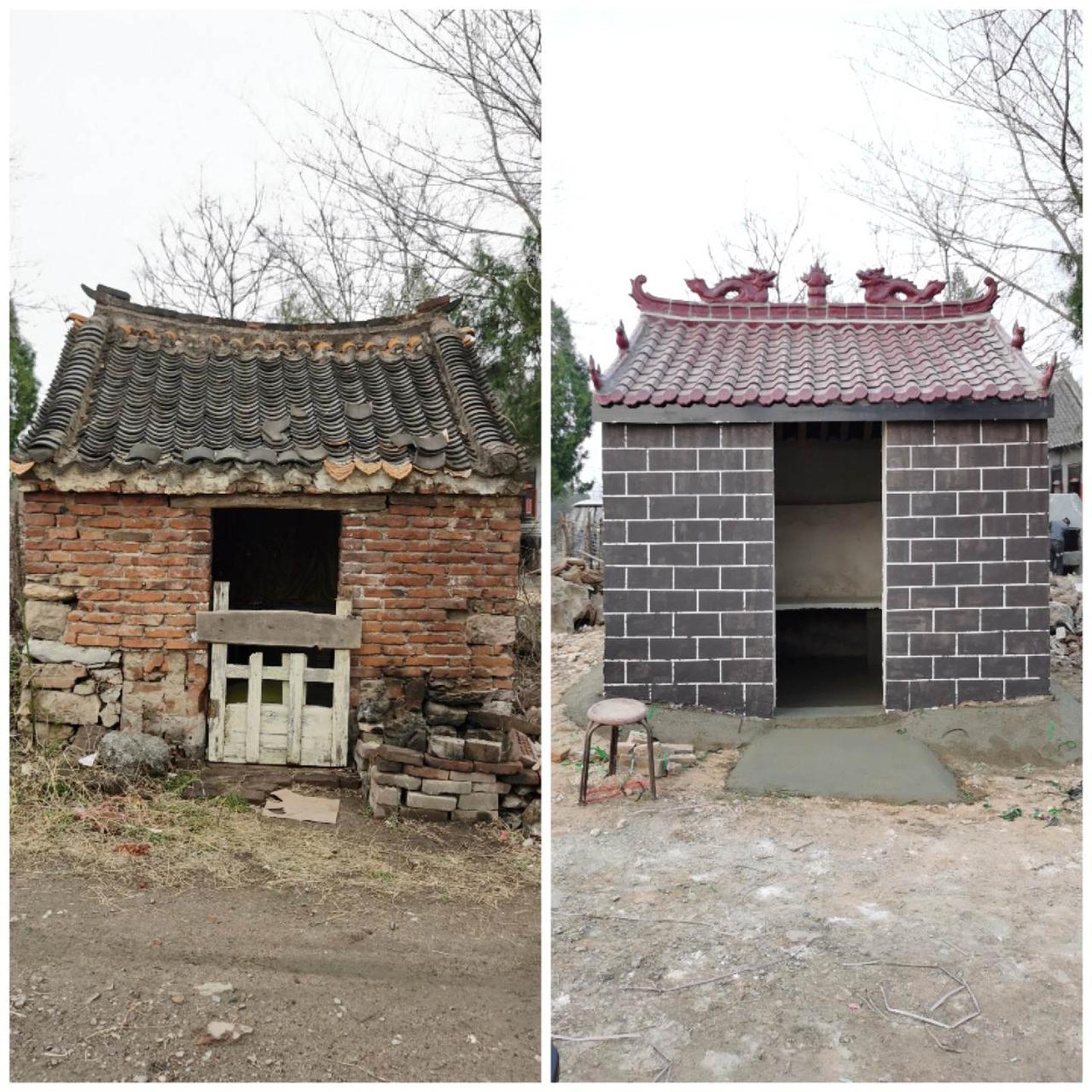 今日欣喜相告，火神庙、土地庙基本完工。回首建设历程，每一块砖、每一片瓦都倾注着众