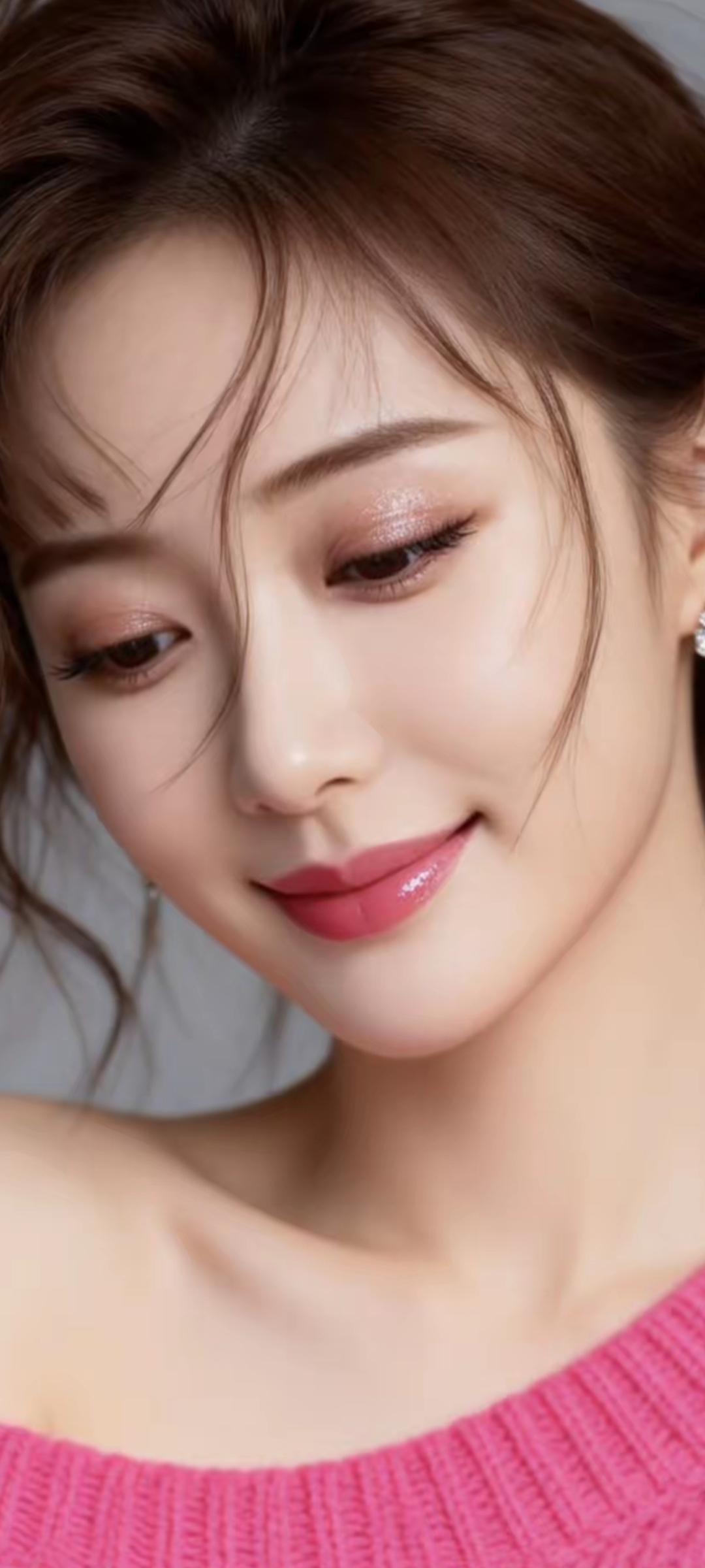 温柔甜美的微笑，粉色毛衣的温暖，少女心满满的一天💖✨