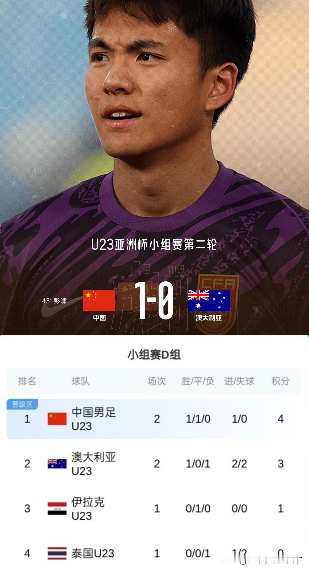 又到了熟悉的算分环节！末轮打平泰国即可出线，不知道这次国足U23的小伙子们能不能