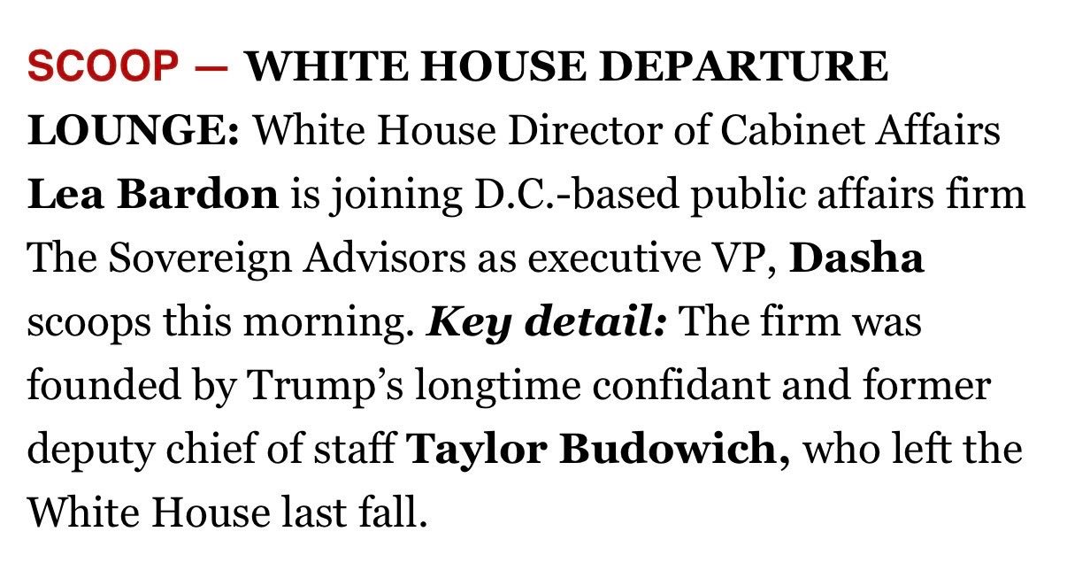 特能贏又一個親信跑路了WHITE HOUSE CABINET AFFAIRS D